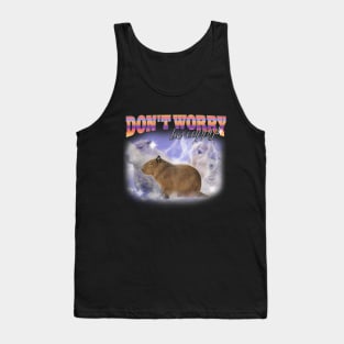 Cabybara Vintage 90s Bootleg Style T-Shirt, don't worry be cappy Shirt, Funny Capybara Meme Tank Top